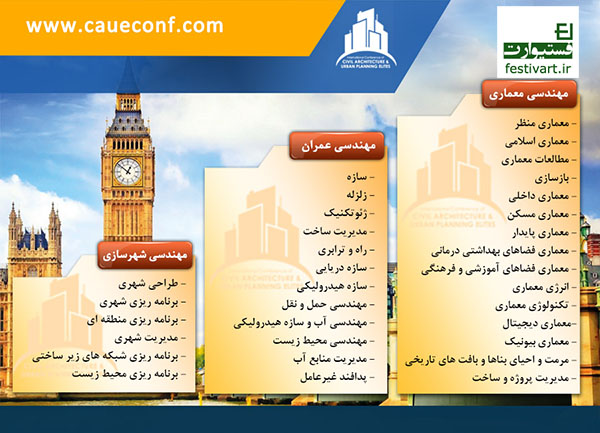 فراخوان مقاله دومین کنفرانس بین المللی نخبگان عمران،معماری و شهرسازی در لندن