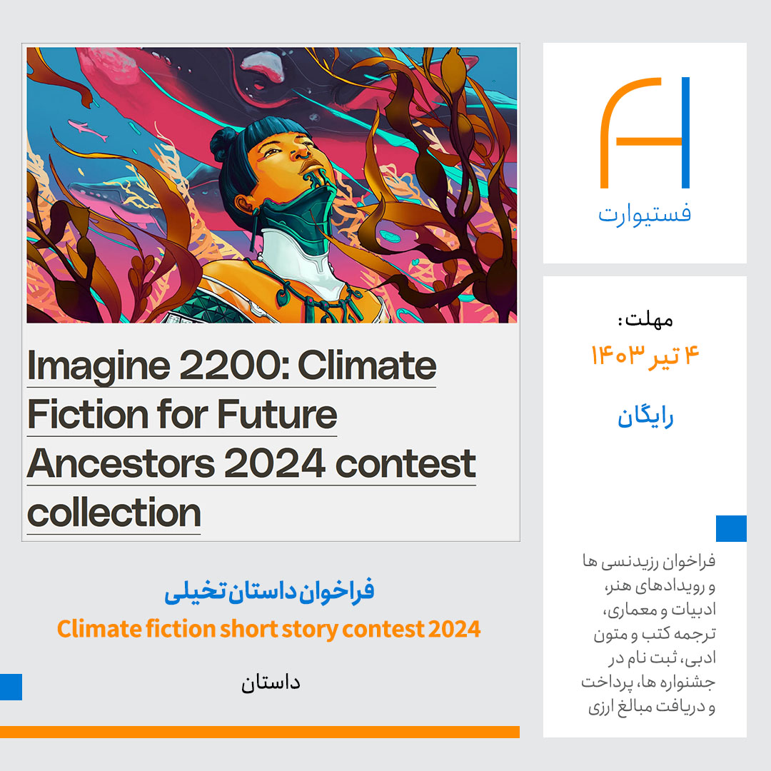 پوستر فراخوان داستان کوتاه مسابقه Imagine 2200 – climate fiction short story contest 2024